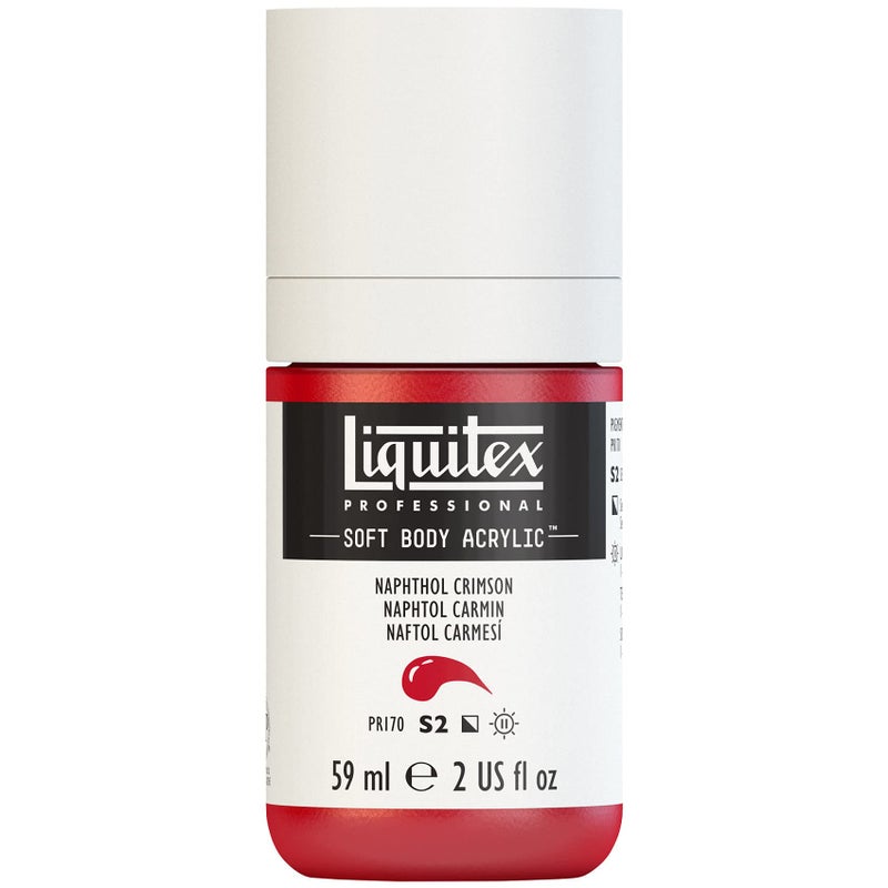 Liquitex Professional Soft Body Acrylic Paint, 59ml (2-oz) Bottle, Naphthol Crimson - Image 1